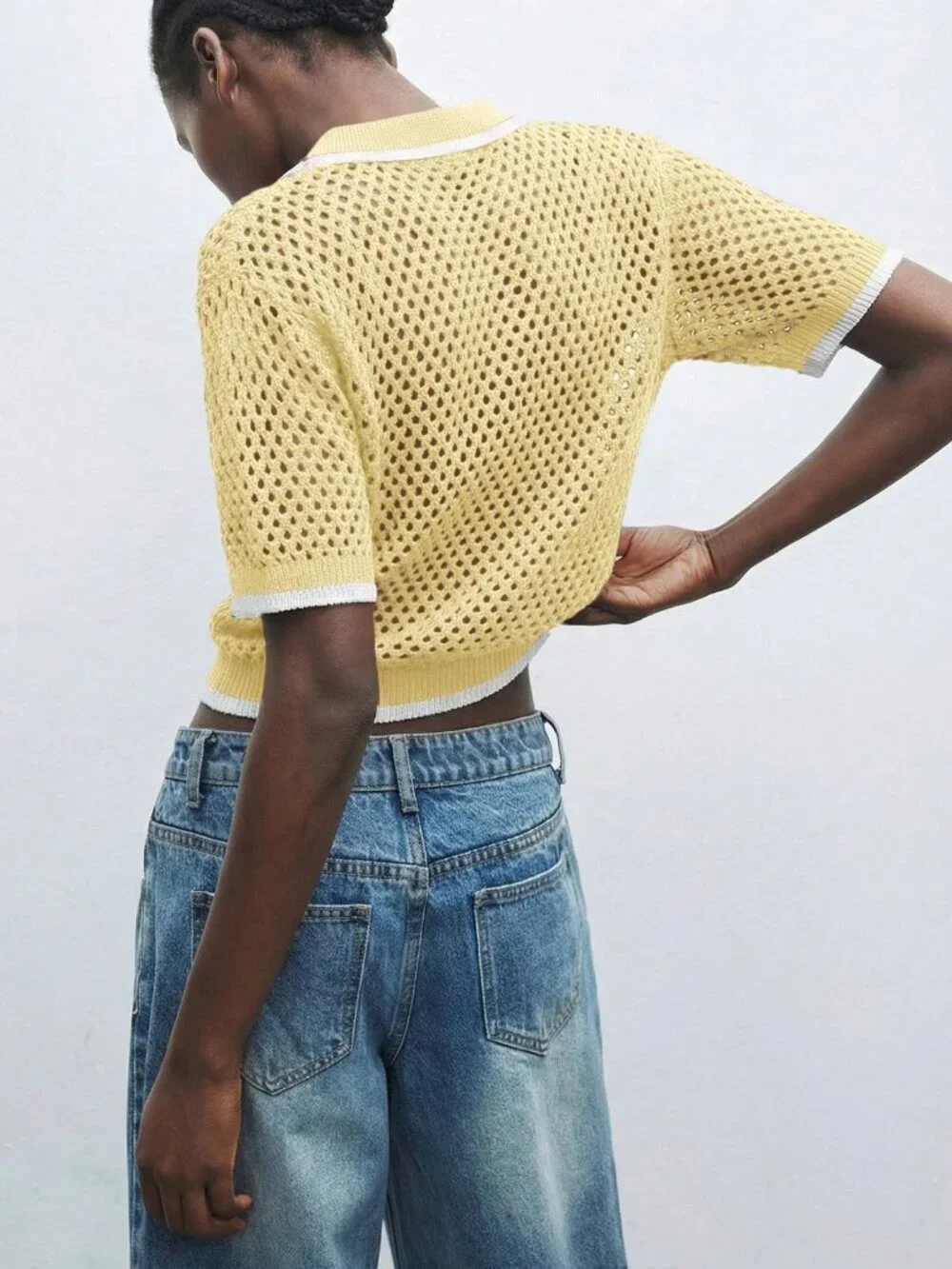 Yellow Casual Women's Knit Short Sleeve Lightweight Cardigan